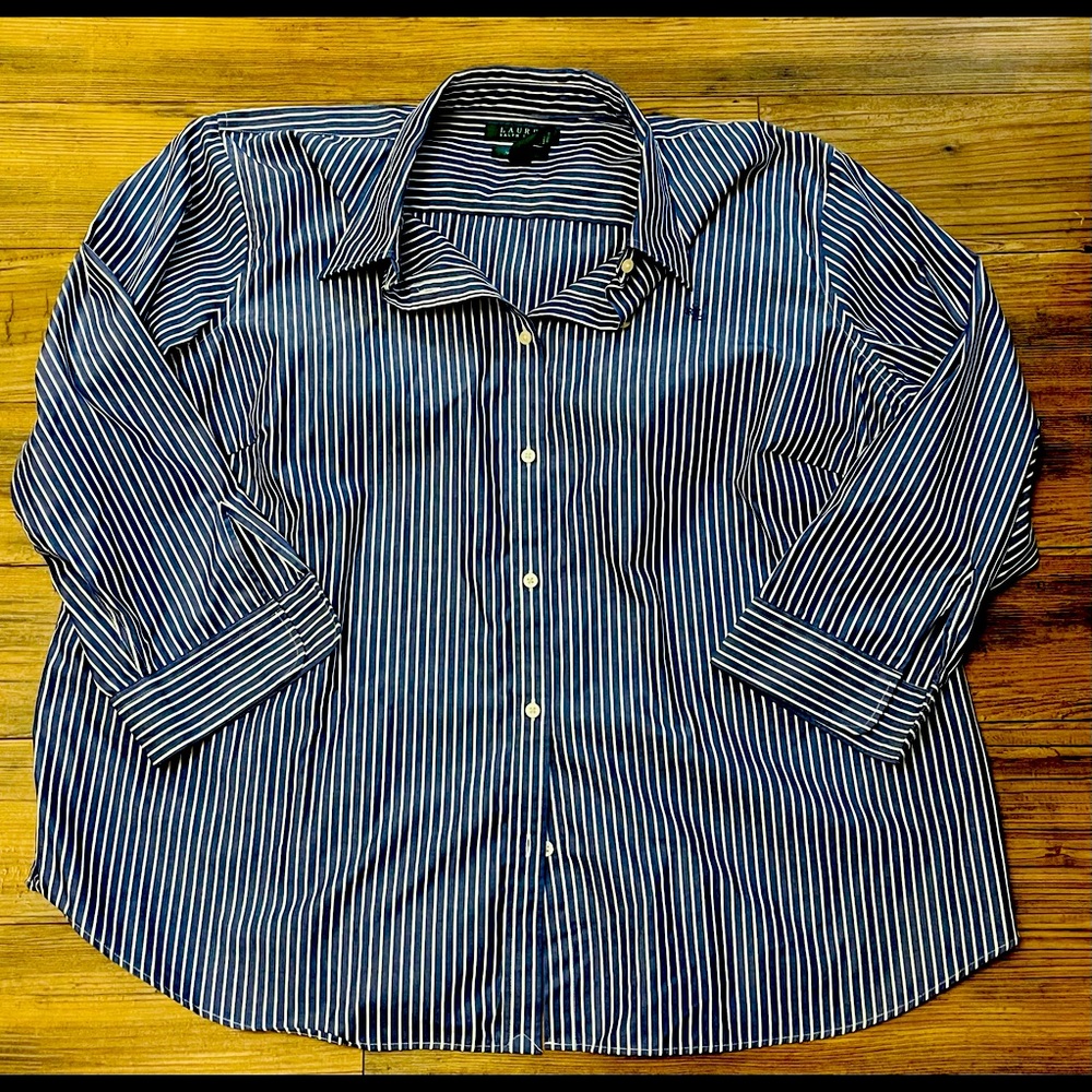 2X Ralph Lauren Blue and White Striped Dress Ctn
